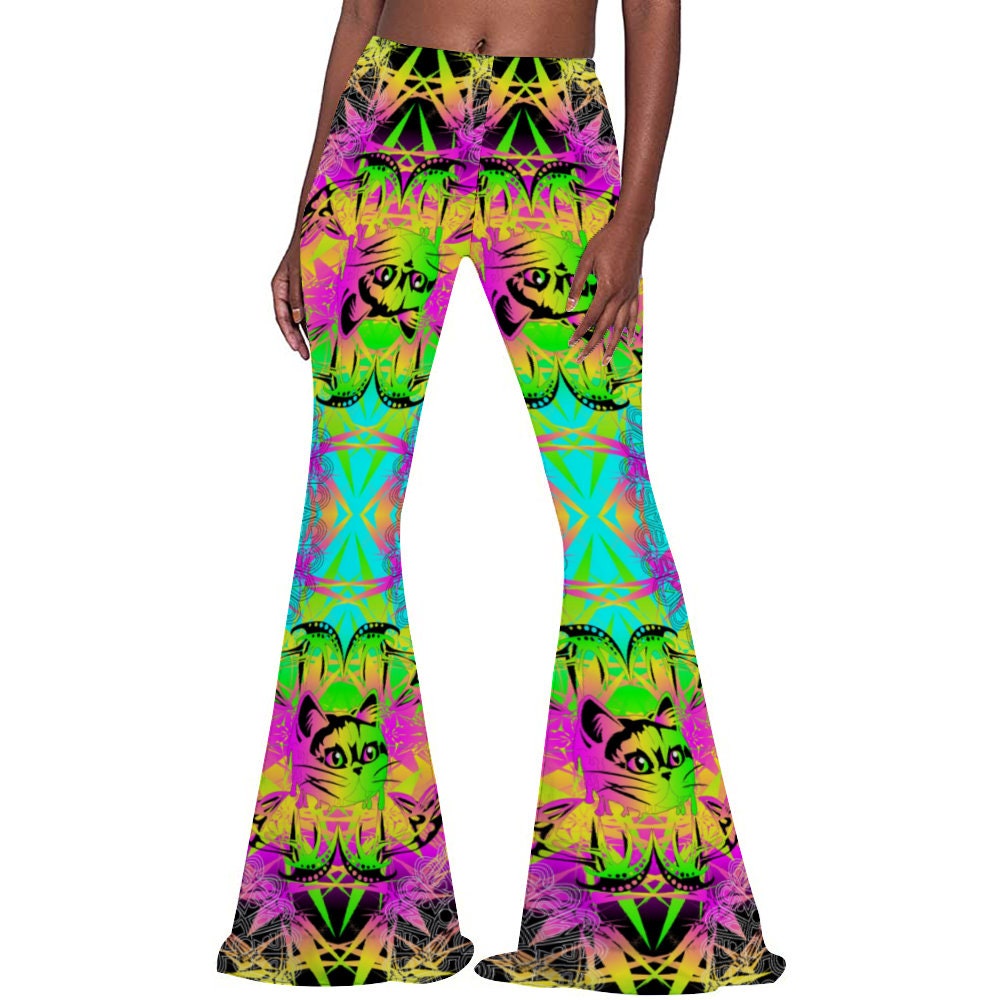 Stretch Bell Bottoms Drippy Kitty