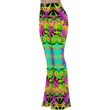 Load image into Gallery viewer, Stretch Bell Bottoms Drippy Kitty
