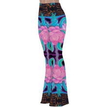Load image into Gallery viewer, Lotus Print Stretch Bell Bottom Flare Pants
